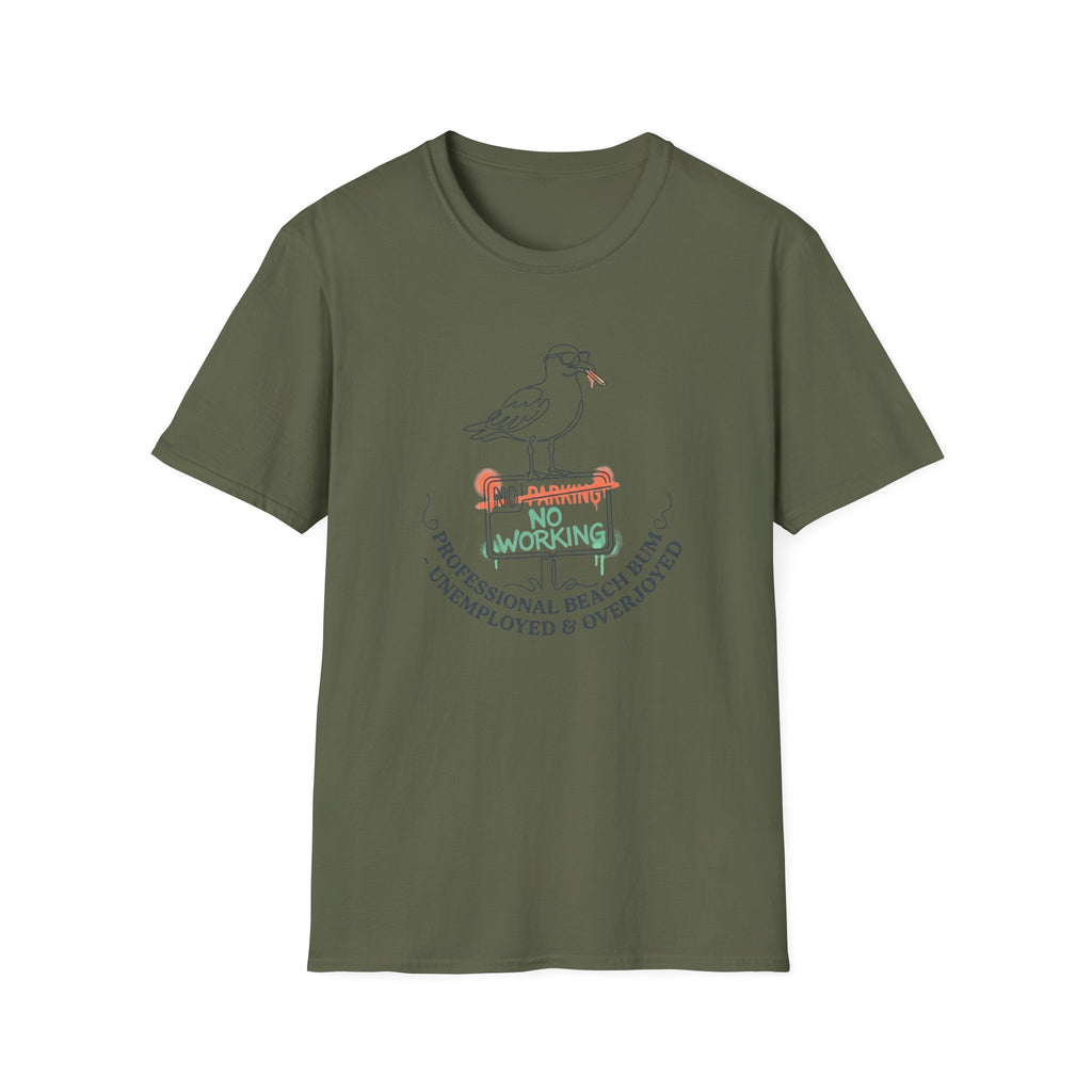 Seagull 'No Working' Beach T-Shirt — Professional Beach Bum Tee