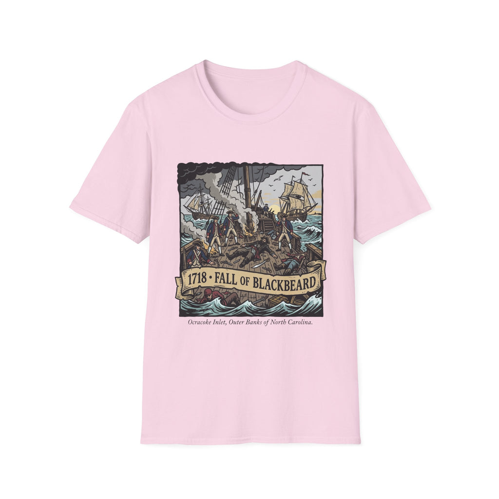 Fall of Blackbeard 1718 T-Shirt — Historic Pirate Battle Tee