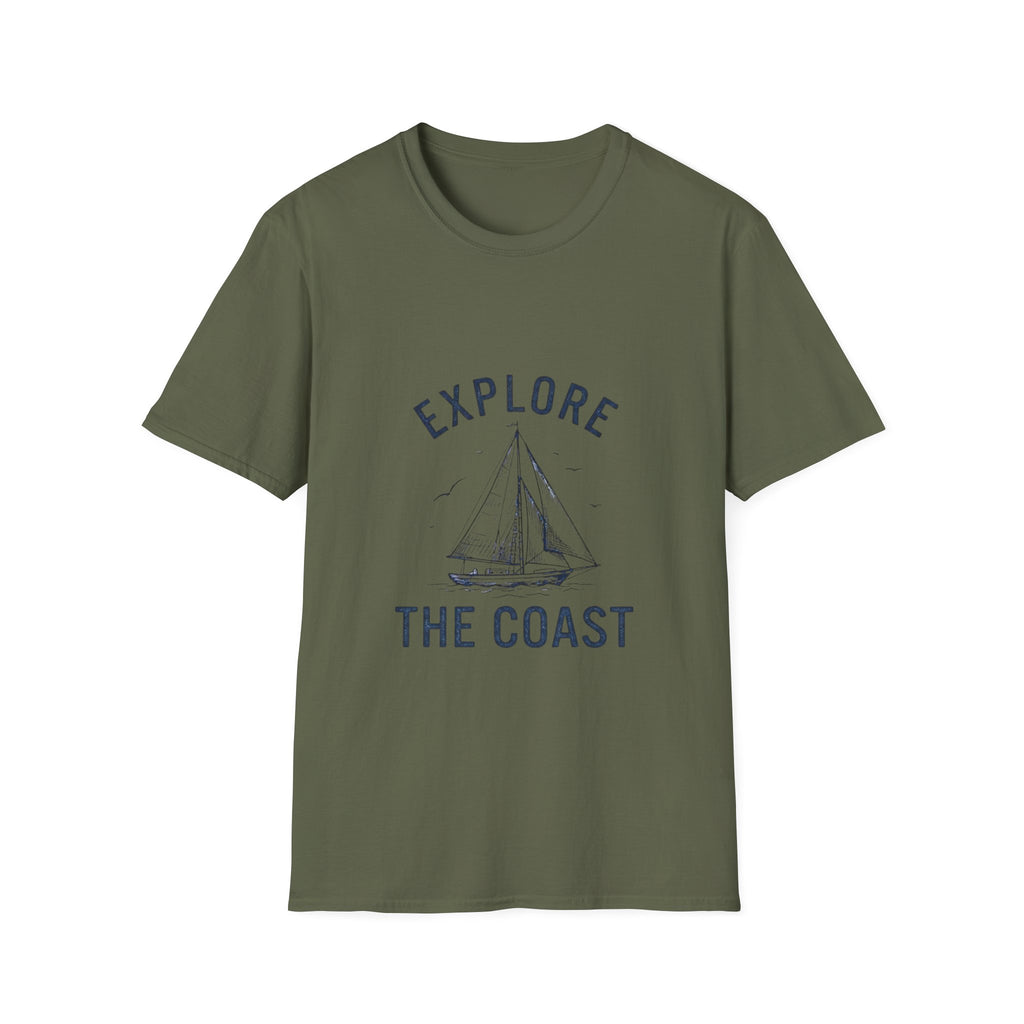 Explore The Coast Sailboat T-Shirt — Nautical Adventure Tee