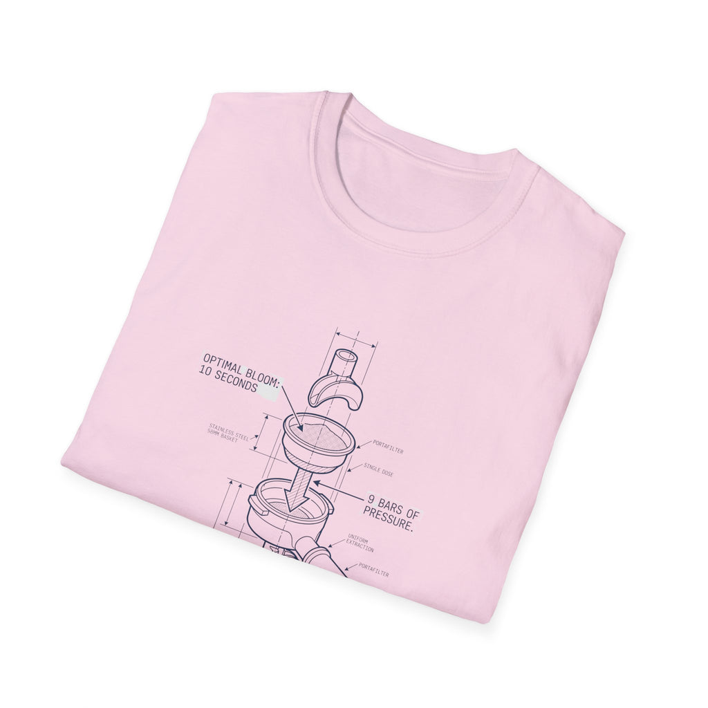 Coffee Diagram T-Shirt — "The Science of the Sip" Espresso Blueprint Tee