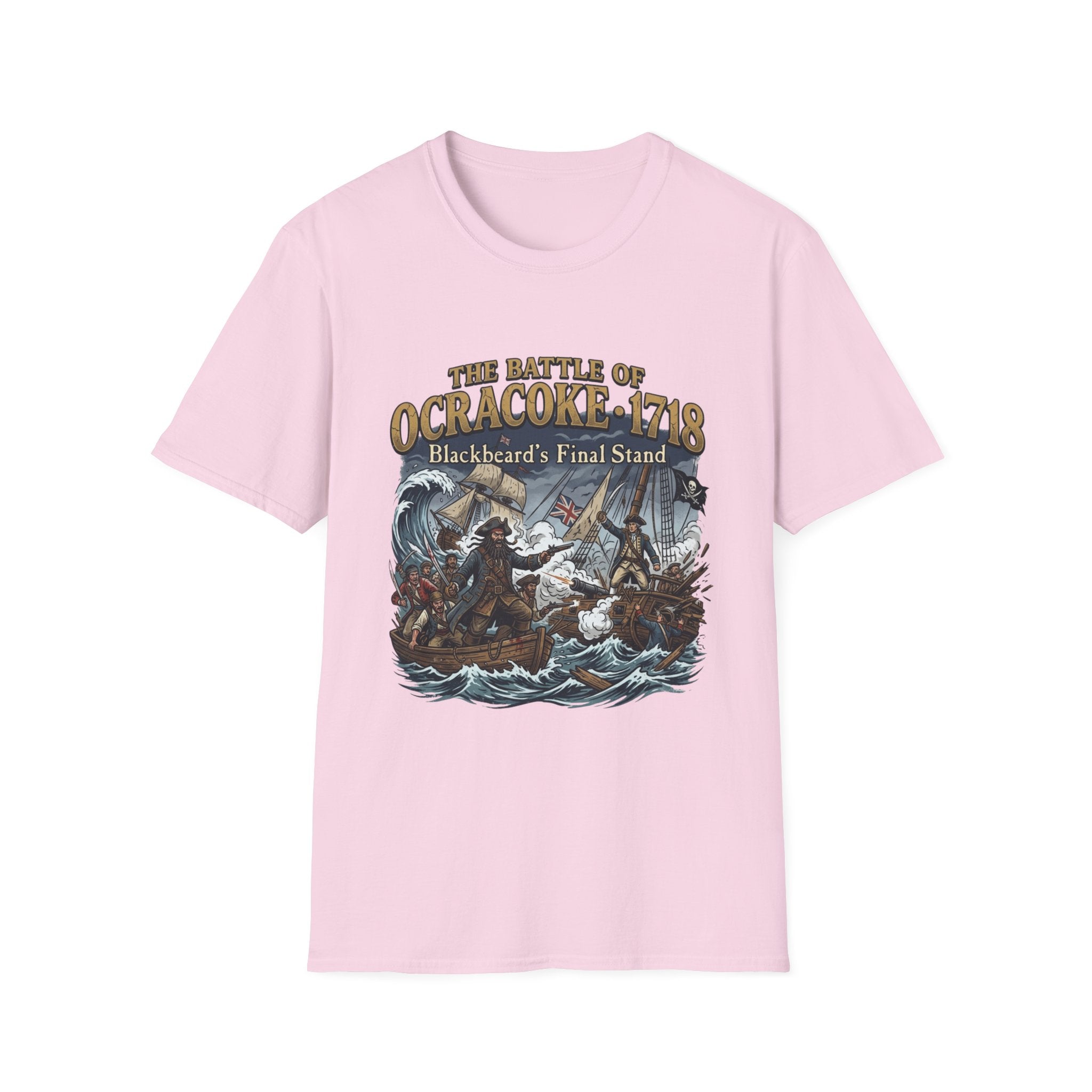 Ocracoke 1718 Battle T-Shirt — "The Battle of Ocracoke 1718: Blackbeard’s Final Stand" Pirate History Tee