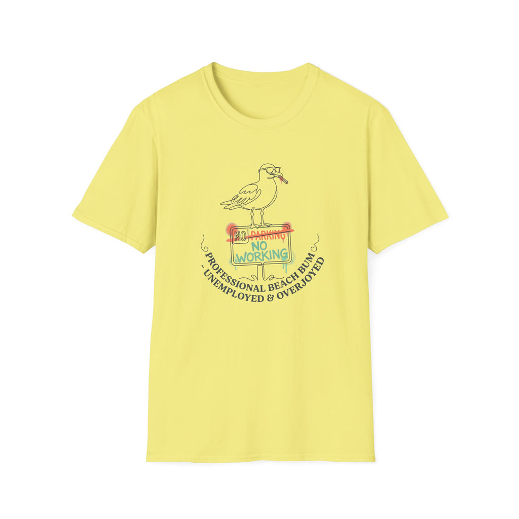 Seagull 'No Working' Beach T-Shirt — Professional Beach Bum Tee