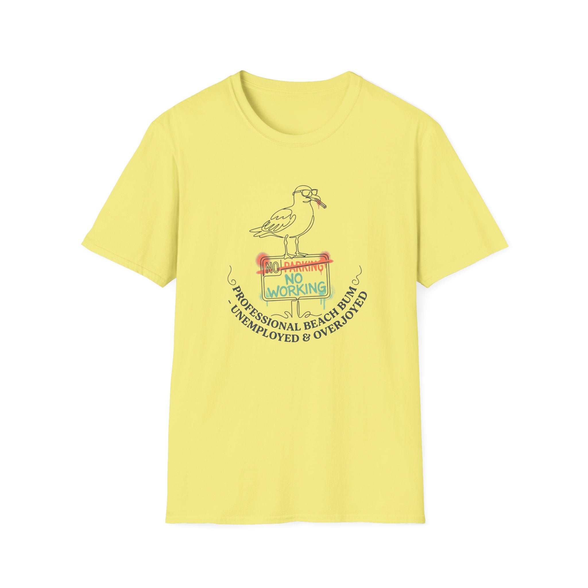 Seagull 'No Working' Beach T-Shirt — Professional Beach Bum Tee
