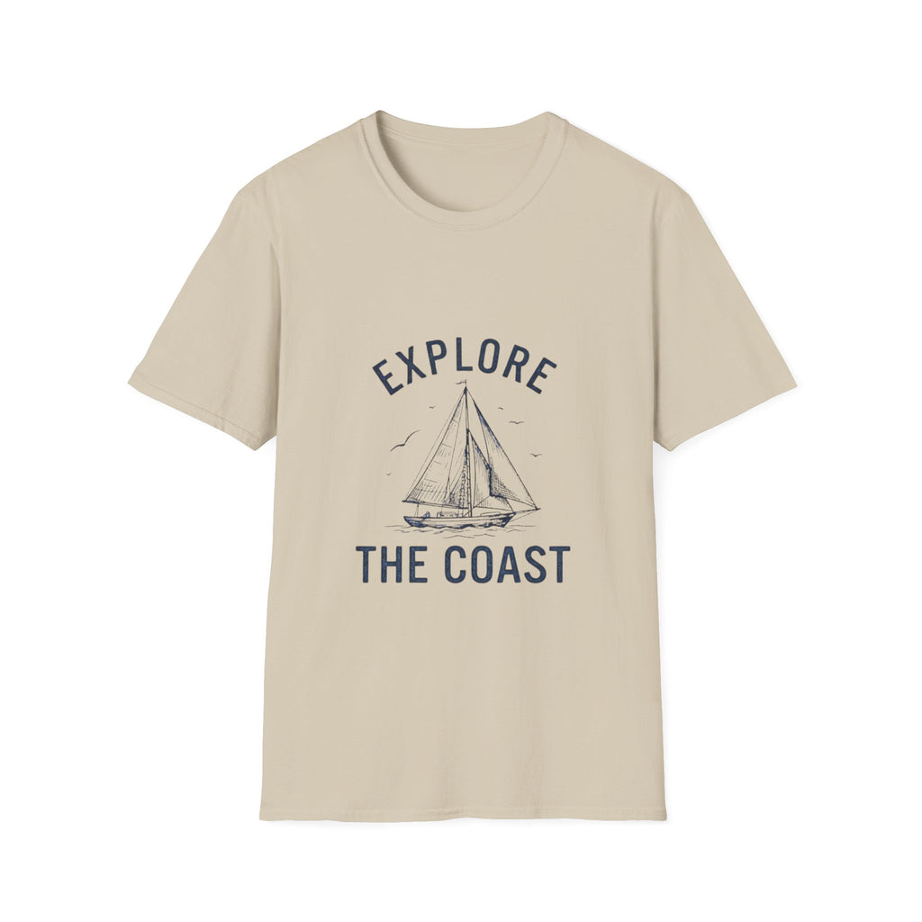 Explore The Coast Sailboat T-Shirt — Nautical Adventure Tee