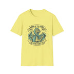 T-shirt Ancre Tête de Mort — "Né de la saumure / Mort ou Profondeur" T-shirt graphique nautique