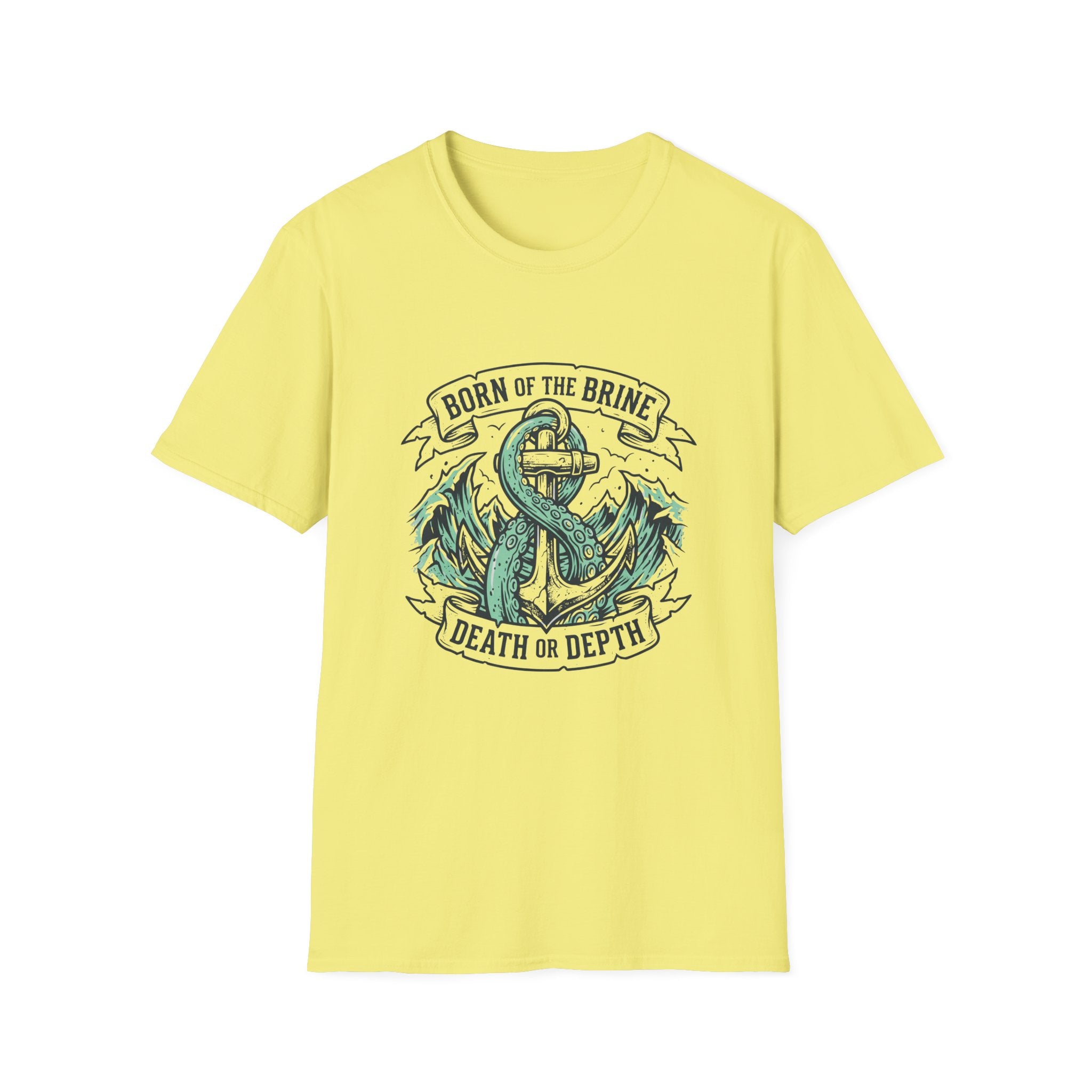 Anchor Skull T-Shirt — "Born of the Brine / Death or Depth" Nautical Graphic Tee
