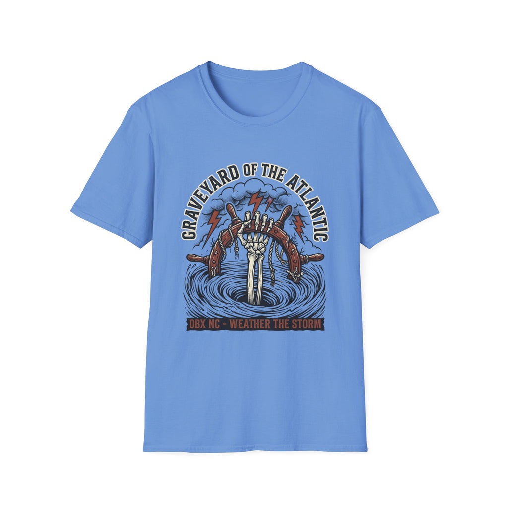 Graveyard of the Atlantic T-Shirt — Nautical Shipwreck Skull Design