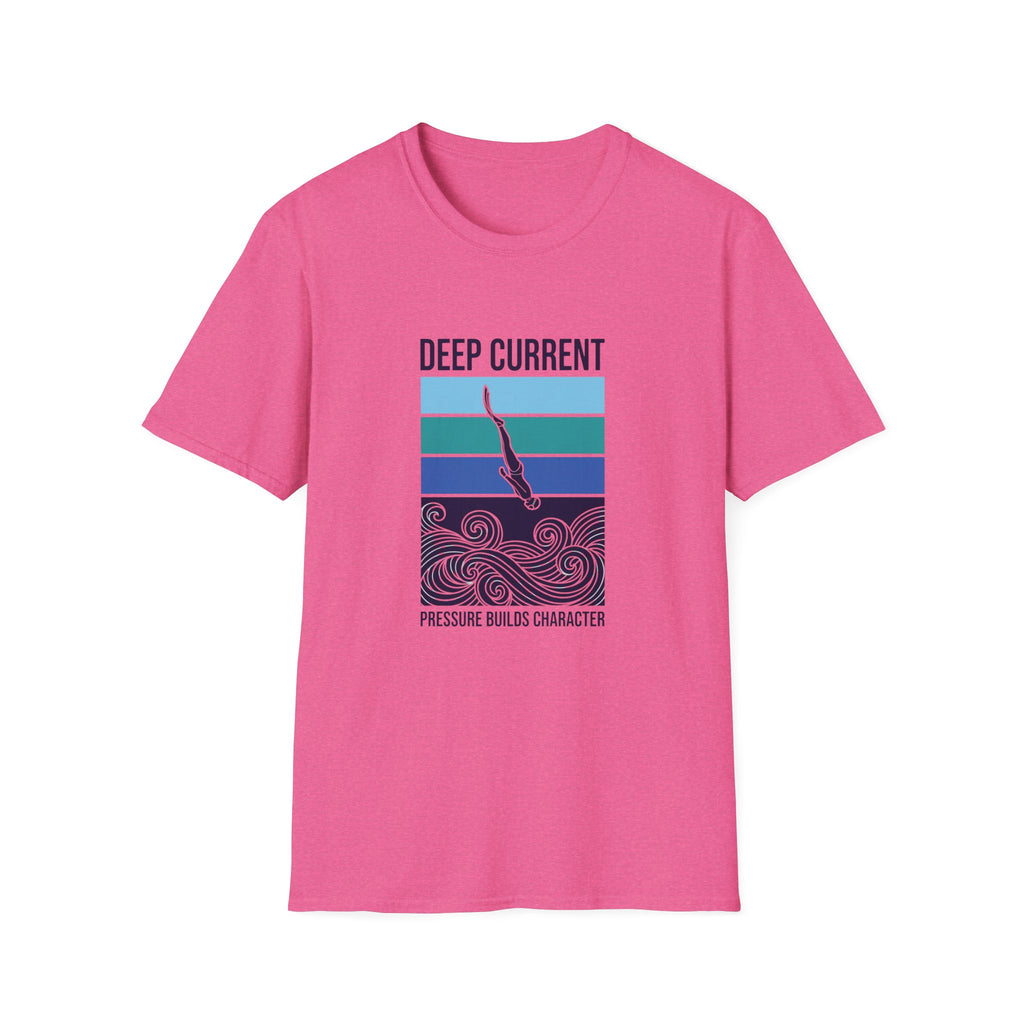 Deep Current Graphic T-Shirt — 'Pressure Builds Character' Ocean Diver Tee