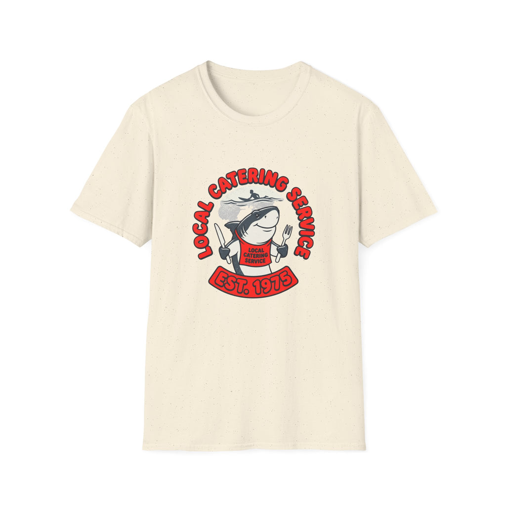 Local Catering Service Shark T-Shirt — 'Est. 1978' Retro Chef Logo Tee