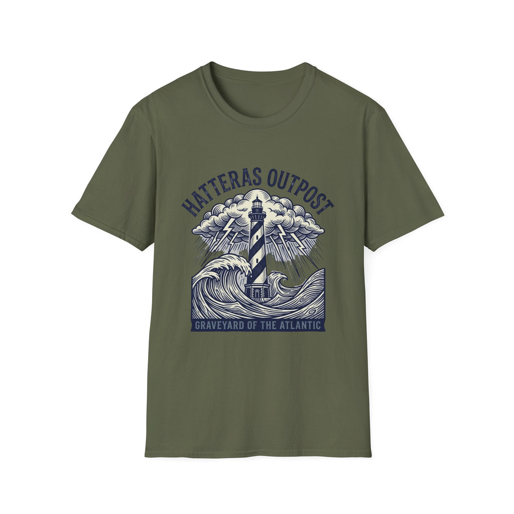 Hatteras Outpost Lighthouse T‑Shirt — Graveyard of the Atlantic Nautical Tee