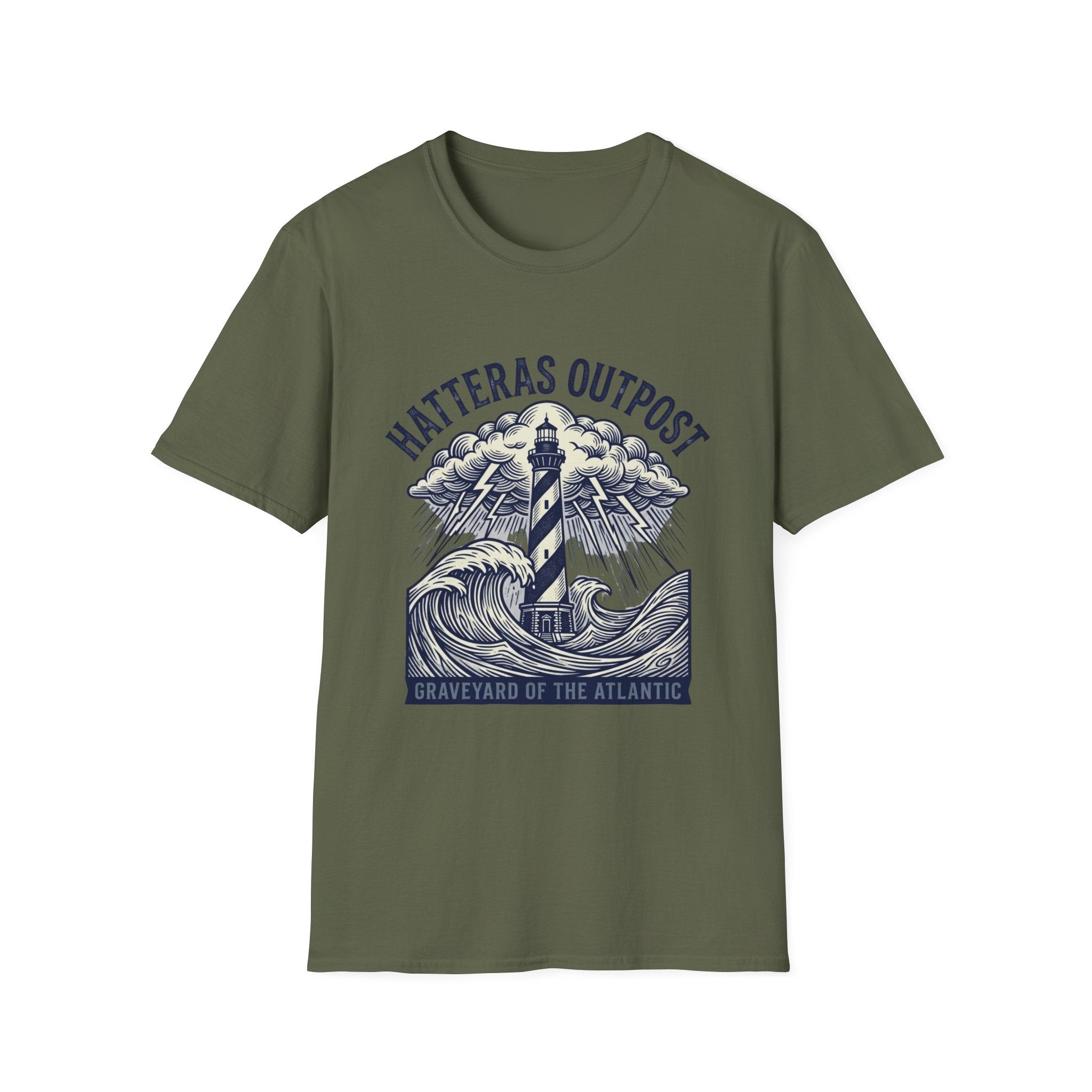 Hatteras Outpost Lighthouse T‑Shirt — Graveyard of the Atlantic Nautical Tee