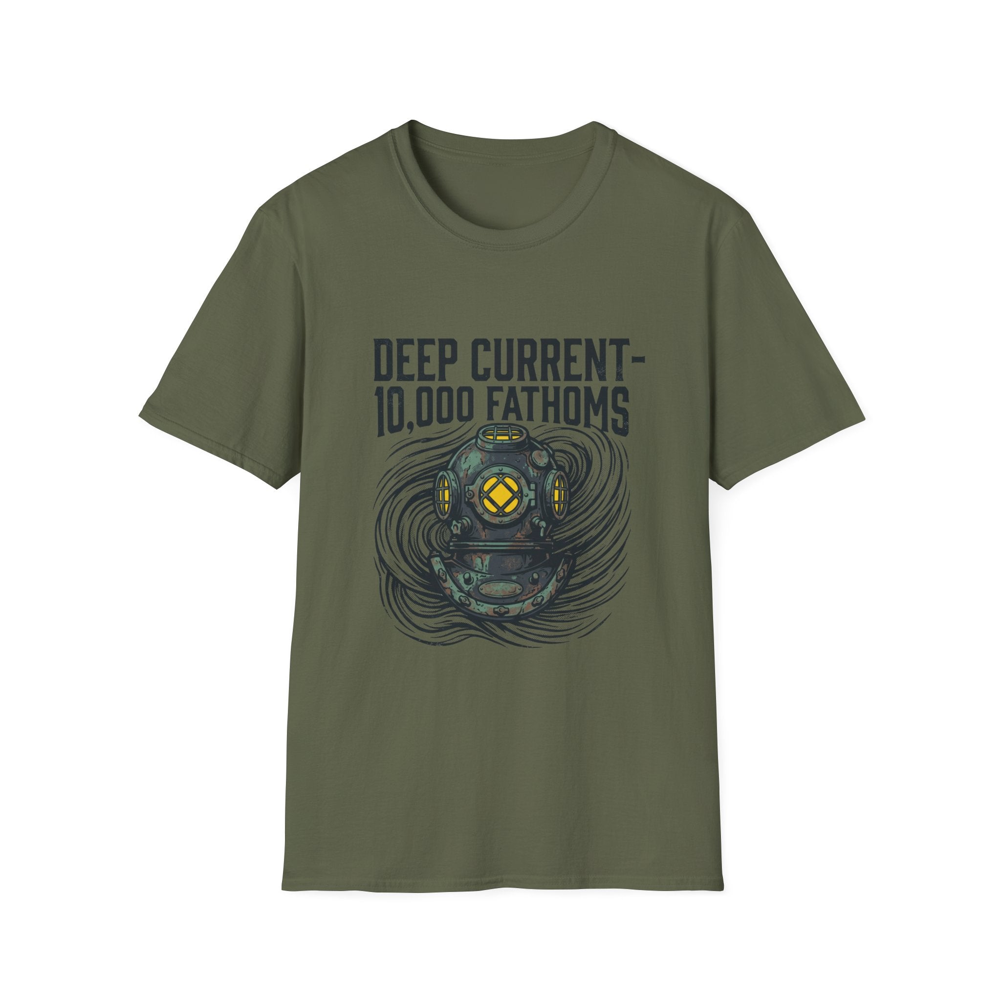 Deep Current T-Shirt — 'Deep Current 10,000 Fathoms' Vintage Diver Graphic Tee