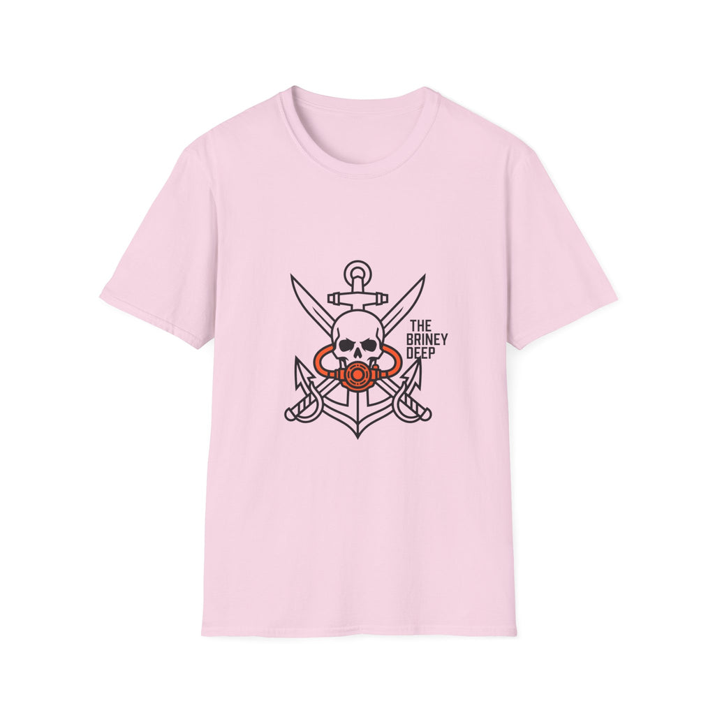 Pirate Skull Anchor T-Shirt — “The Briney Deep” Nautical Crew Tee