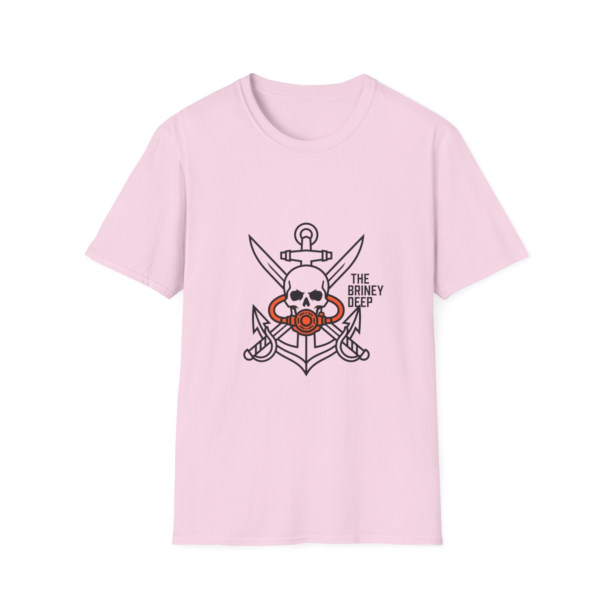 Pirate Skull Anchor T-Shirt — “The Briney Deep” Nautical Crew Tee