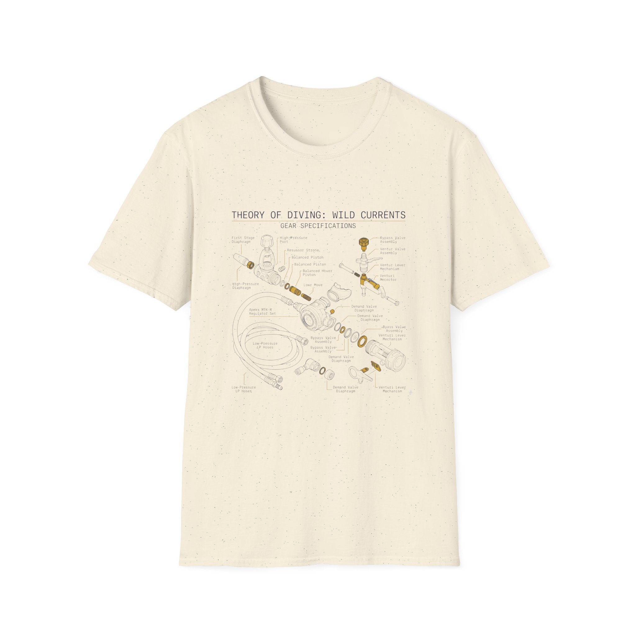 Ocean Current Map T-Shirt — 'Theory of Living with Currents' Nautical Graphic Tee