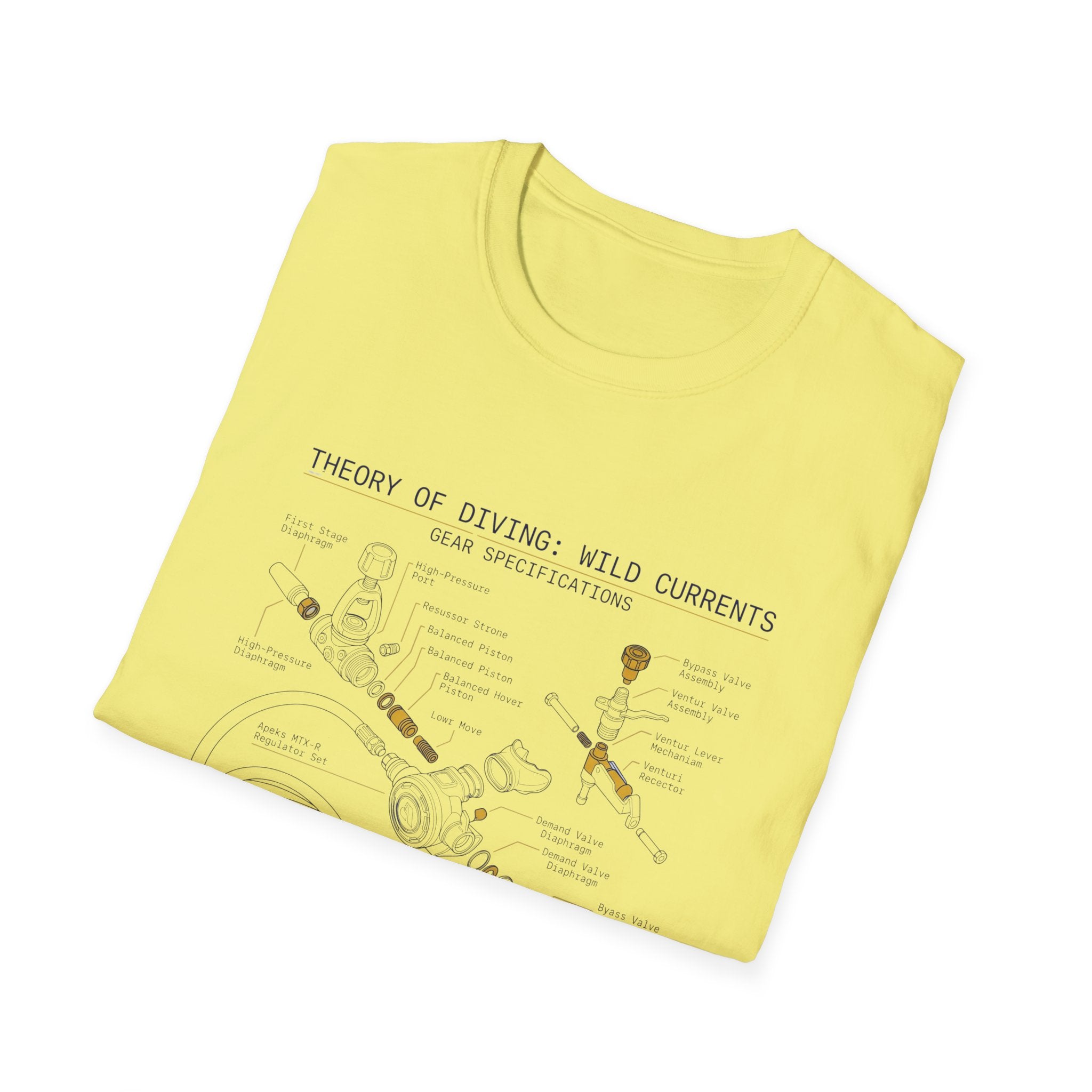 Ocean Current Map T-Shirt — 'Theory of Living with Currents' Nautical Graphic Tee