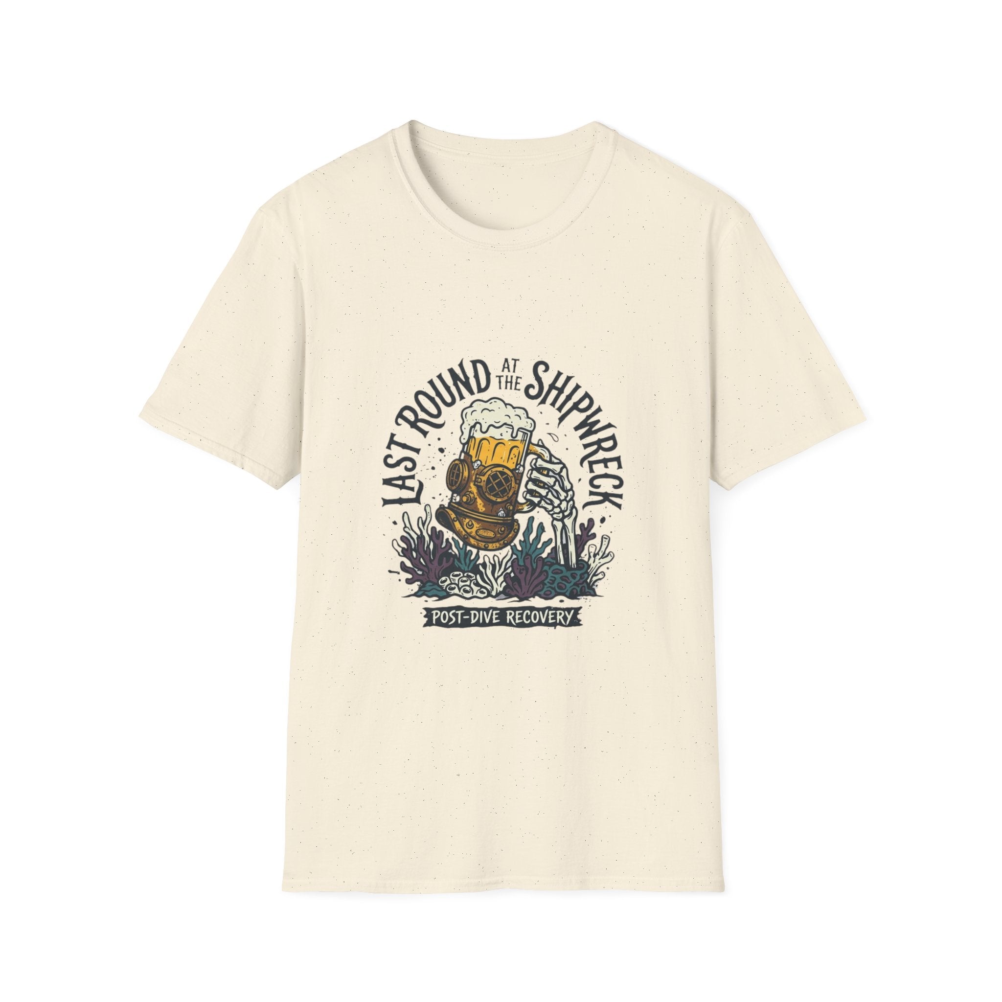 Shipwreck Dive T-Shirt — "Last Round at the Shipwreck" Beer & Scuba Graphic Tee