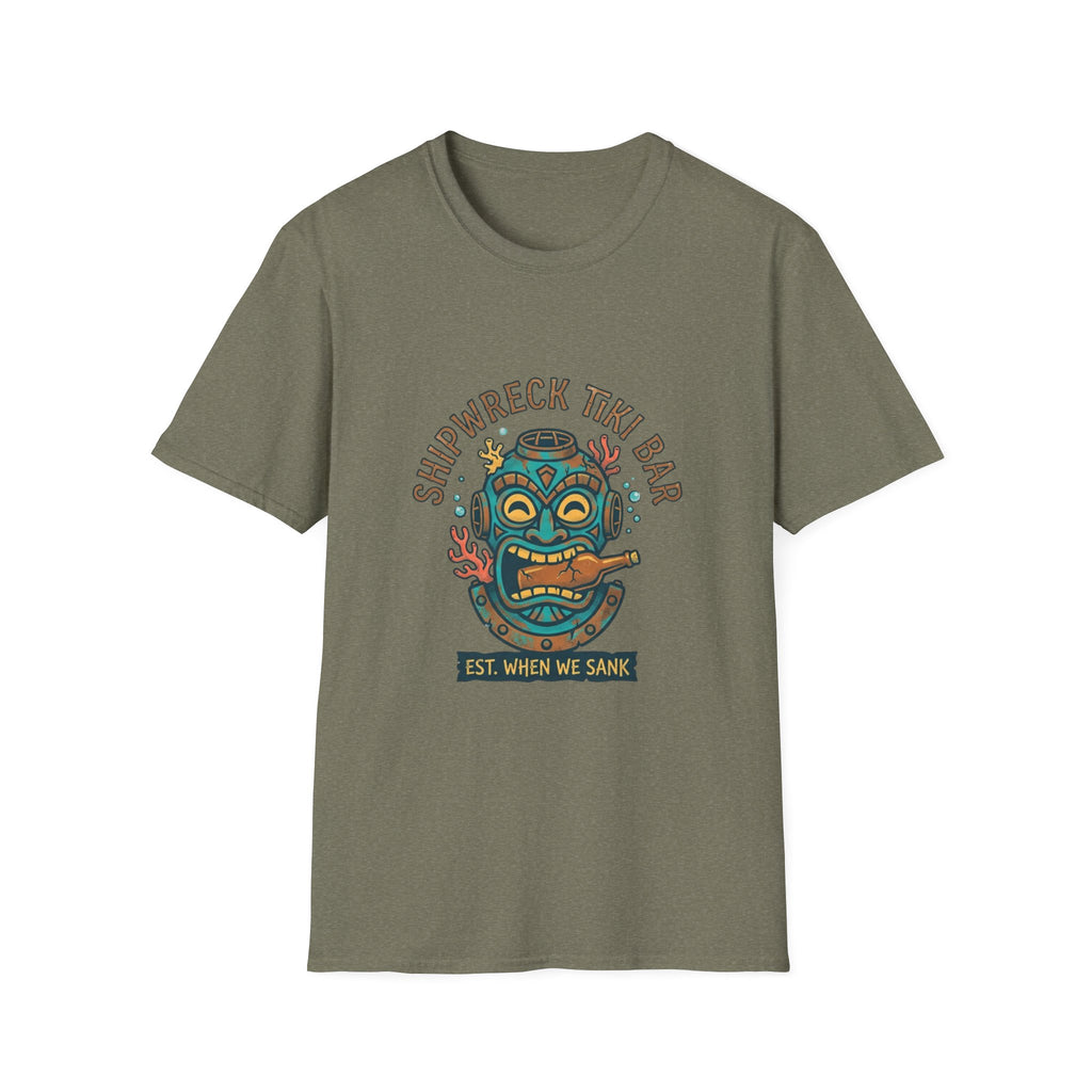Shipwreck Tiki Bar T-Shirt — Retro Tropical 'Est. When We Sank' Graphic Tee