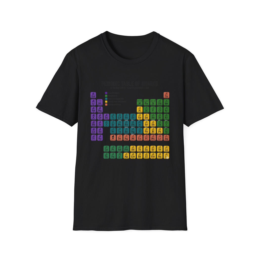 Periodic Table of Sharks T-Shirt — Graphic Shark Species Chart Tee