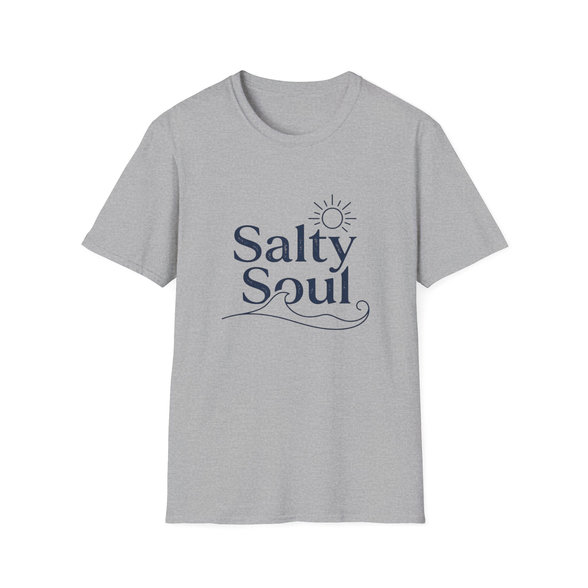 Salty Soul Beach T-Shirt — Nautical Sun & Wave Graphic Tee