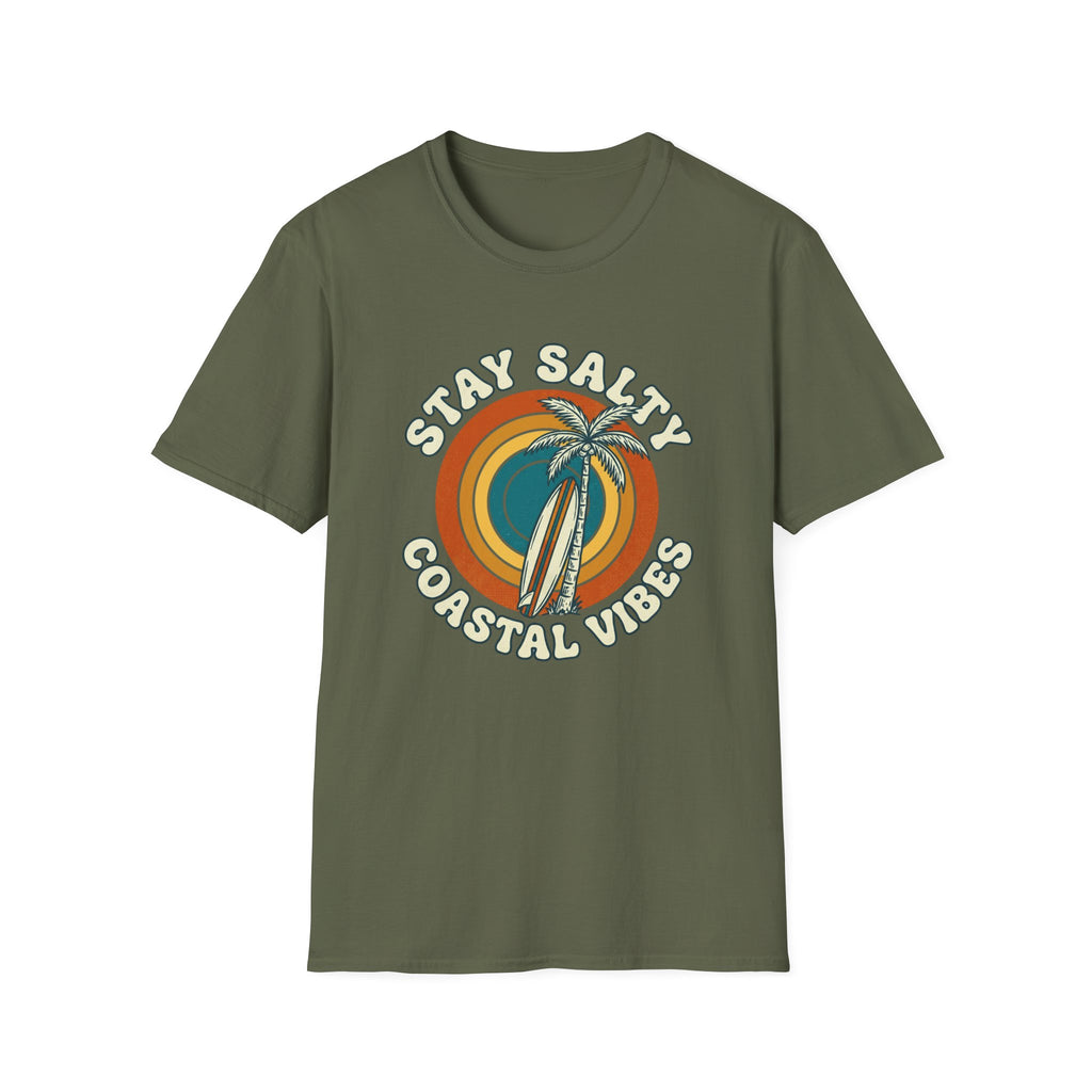 Stay Salty Coastal Vibes T-Shirt — Retro Palm Beach Graphic Tee
