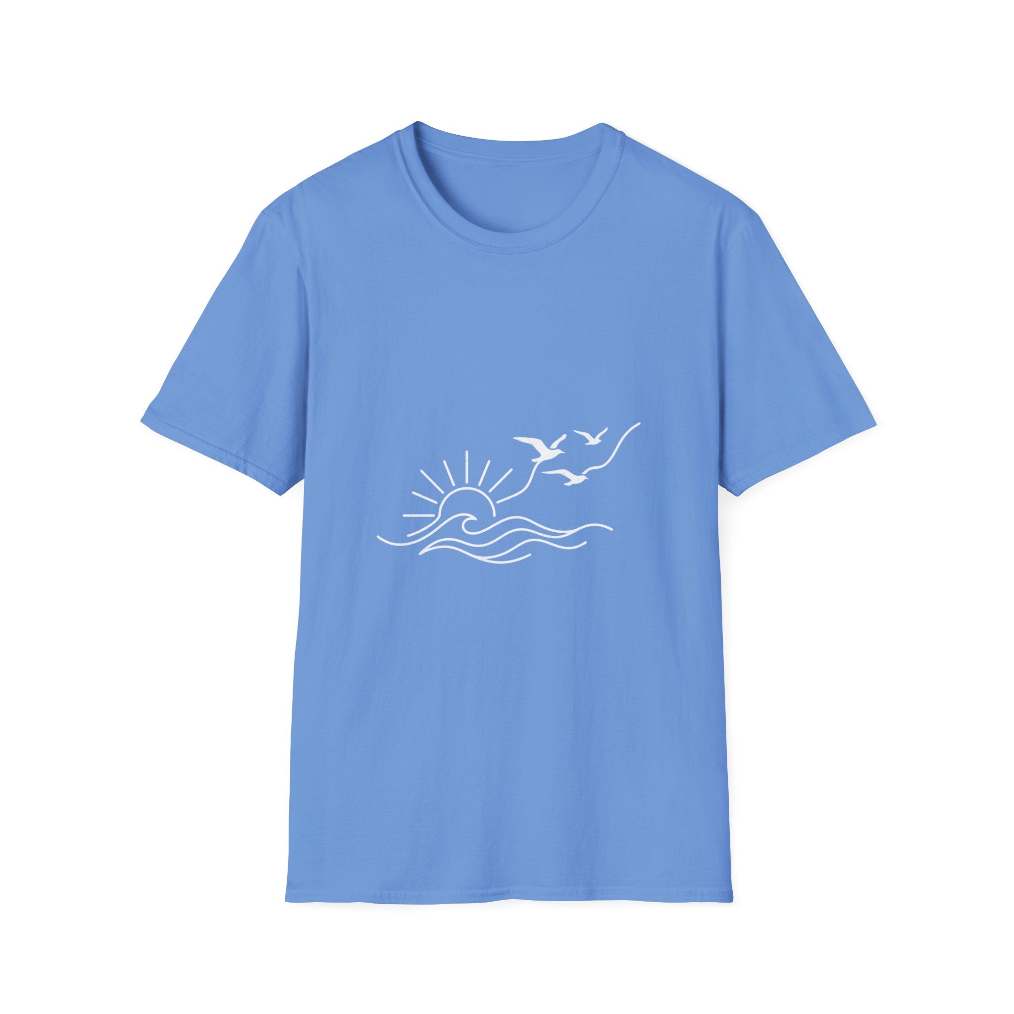 Sunrise Seagulls Graphic T-Shirt — Minimal Beach Sunset Tee