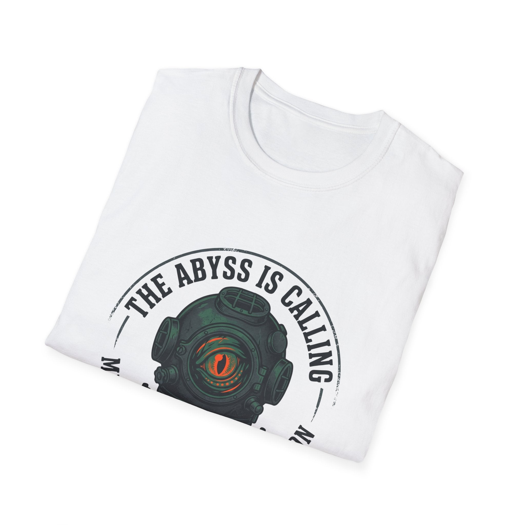 The Abyss Is Calling T-Shirt — Midnight Zone Diver Helmet Graphic Tee