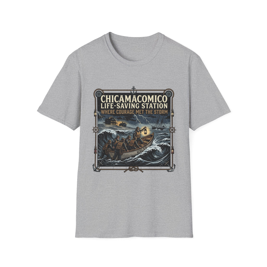 Chicamacomico Life‑Saving Station T-Shirt — 'Where Courage Met the Storm' Vintage Rescue Tee