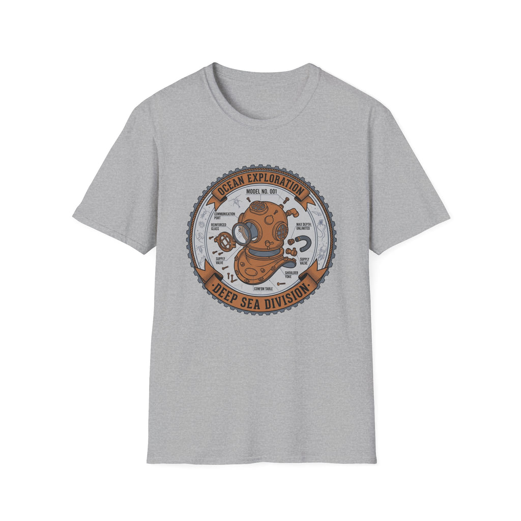 T-shirt Deep Sea Division — Exploration océanique Vintage Casque de plongée