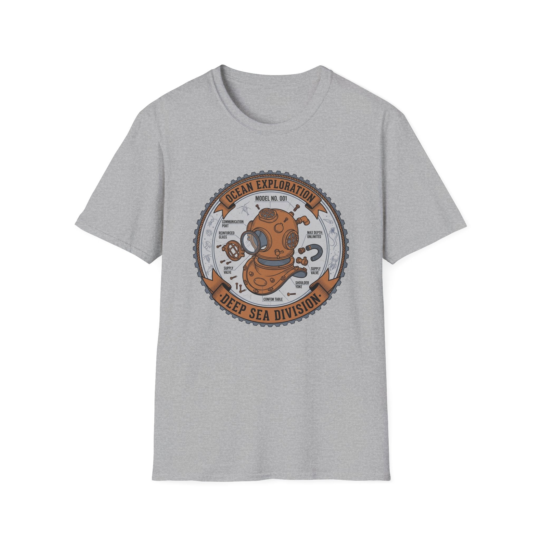 Deep Sea Division T-Shirt — Ocean Exploration Vintage Diving Helmet Tee