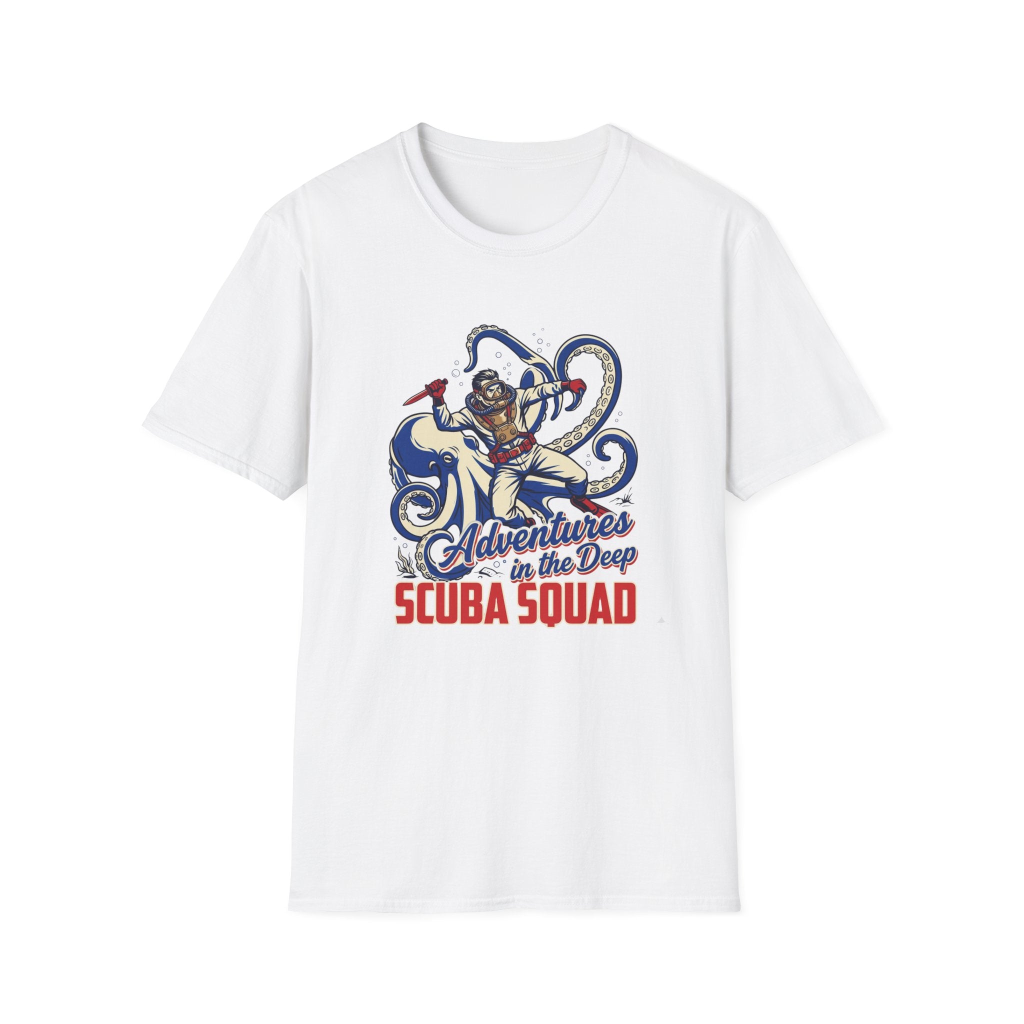 Scuba Squad T-Shirt — 'Adventures in the Deep' Vintage Diver Octopus Graphic Tee