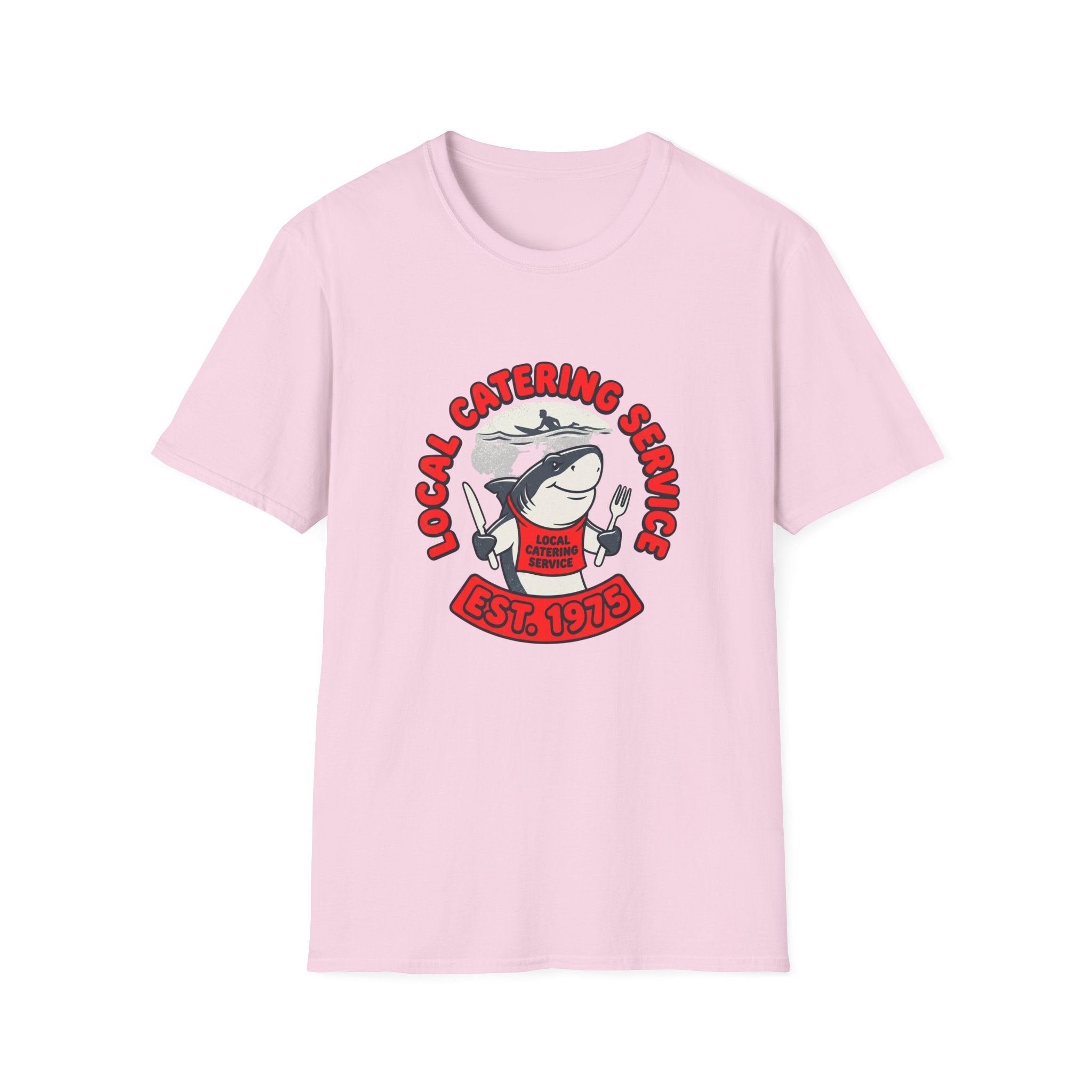 Local Catering Service Shark T-Shirt — 'Est. 1978' Retro Chef Logo Tee