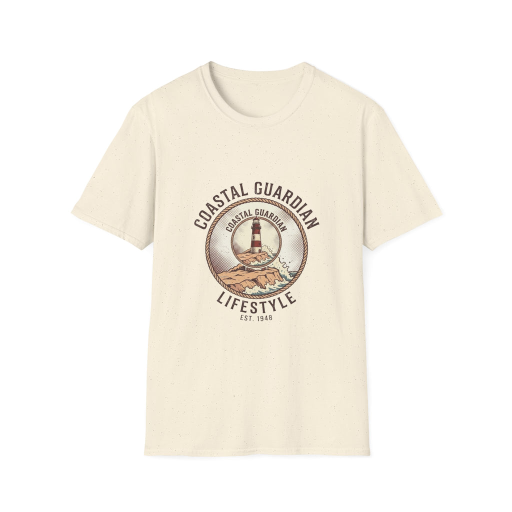 Coastal Guardian Lifestyle T-Shirt – Lighthouse Beach Vintage Graphic Tee
