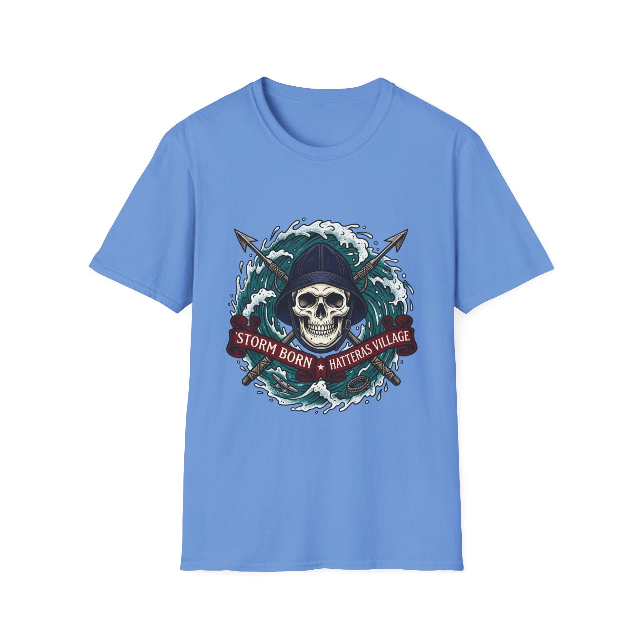 Skull Mariner T-Shirt — "Storm Born, Hatteras Village" Nautical Graphic Tee