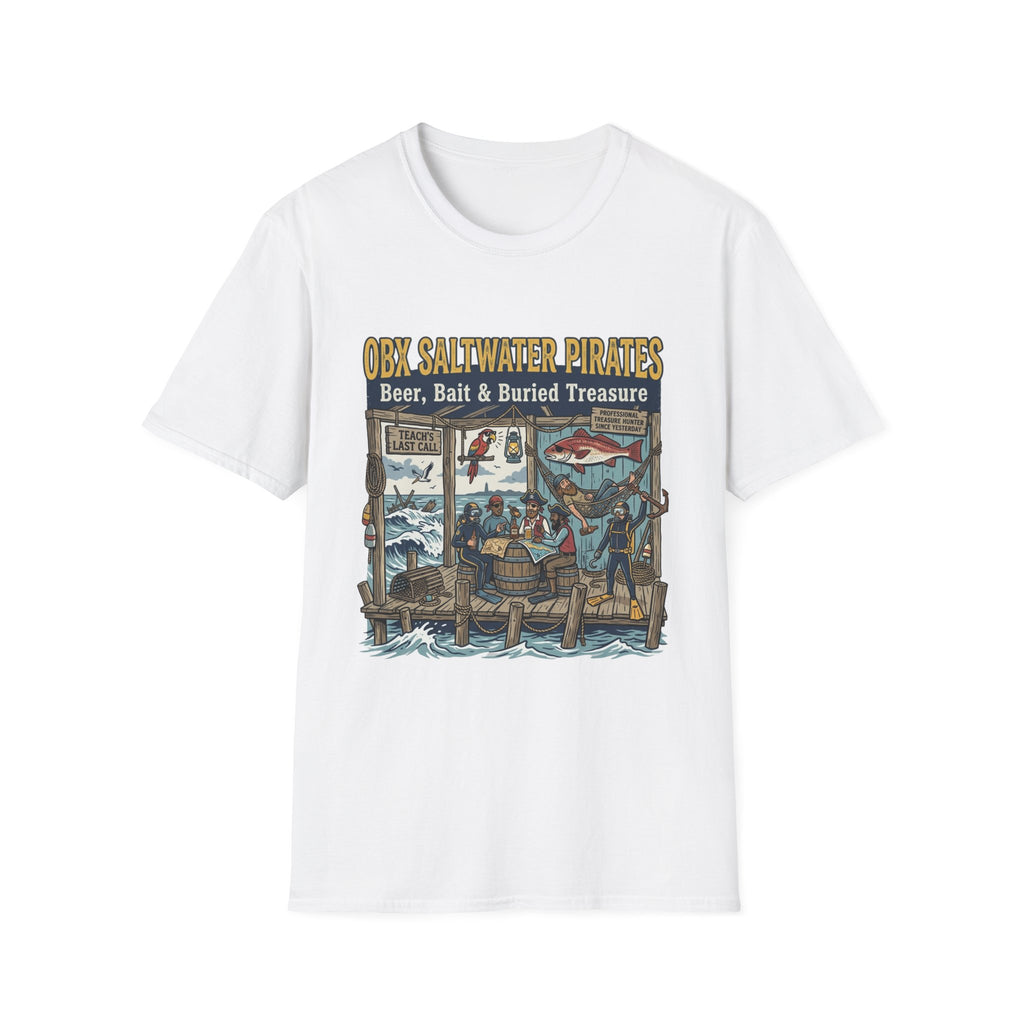 OBX Saltwater Pirates T-Shirt — Beer, Bait & Buried Treasure Coastal Tee