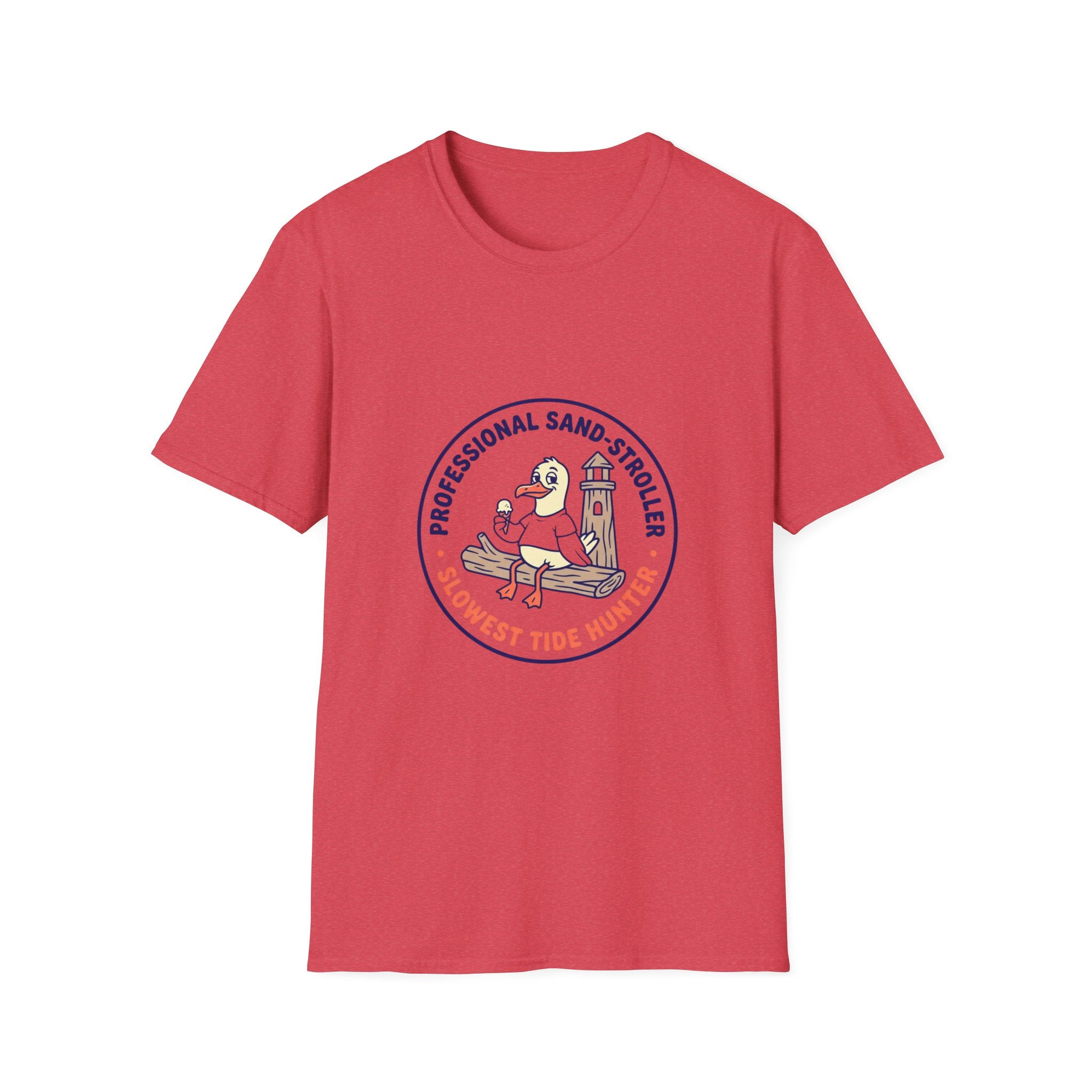 T-Shirt — "Professional Sand Stroller" Seagull Design (Slowest Tide Hunter)