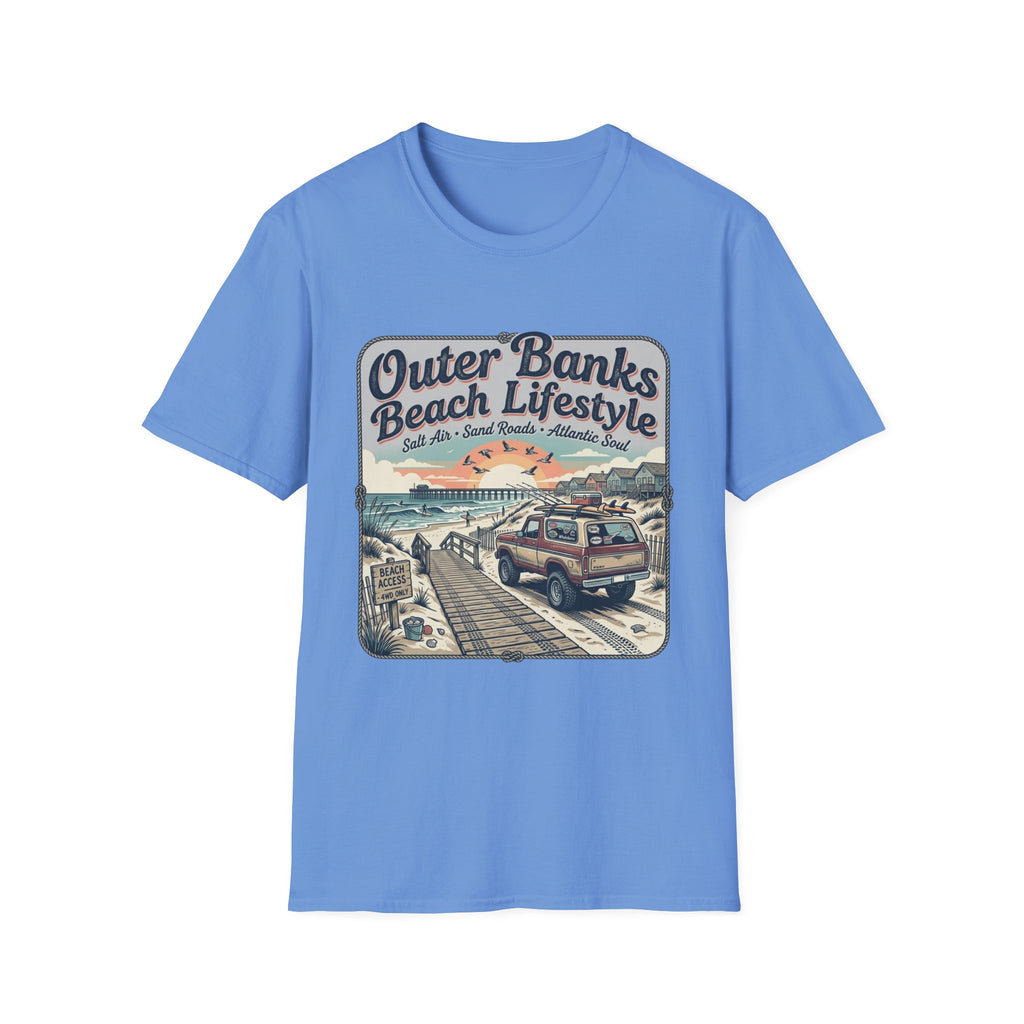 Outer Banks Beach Lifestyle T-Shirt — Vintage Coastal Surf & Sand Graphic Tee