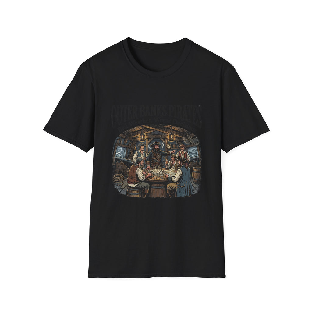 Outer Banks Pirates T-Shirt — "Bad Weather, Worse Decisions" Nautical Pirate Crew Tee