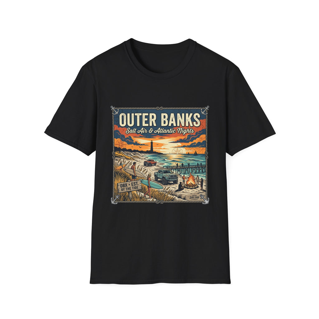 Outer Banks T-Shirt — 'Outer Banks: Salt Air & Atlantic Nights' Vintage Coastal Tee