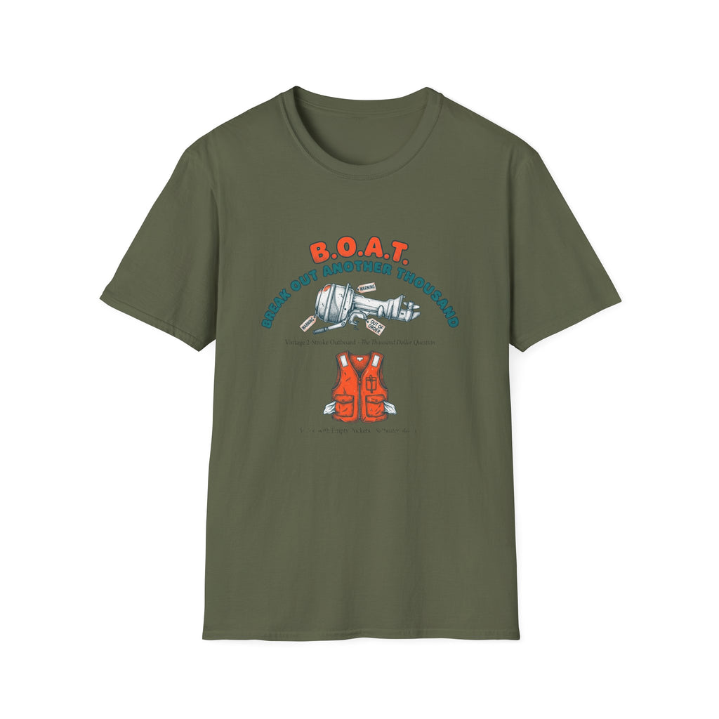 Boat Shirt – 'B.O.A.T: Break Out Another Thousand' Nautical Fishing T‑Shirt with Life Jacket Graphic