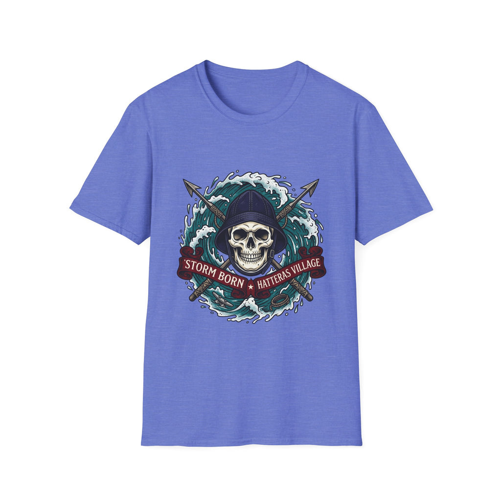 Skull Mariner T-Shirt — "Storm Born, Hatteras Village" Nautical Graphic Tee