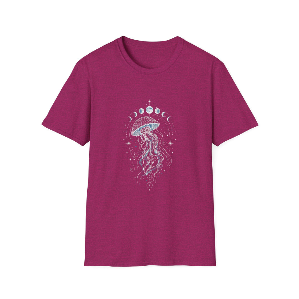 Moon Phase Jellyfish T-Shirt - Celestial Ocean Graphic Tee