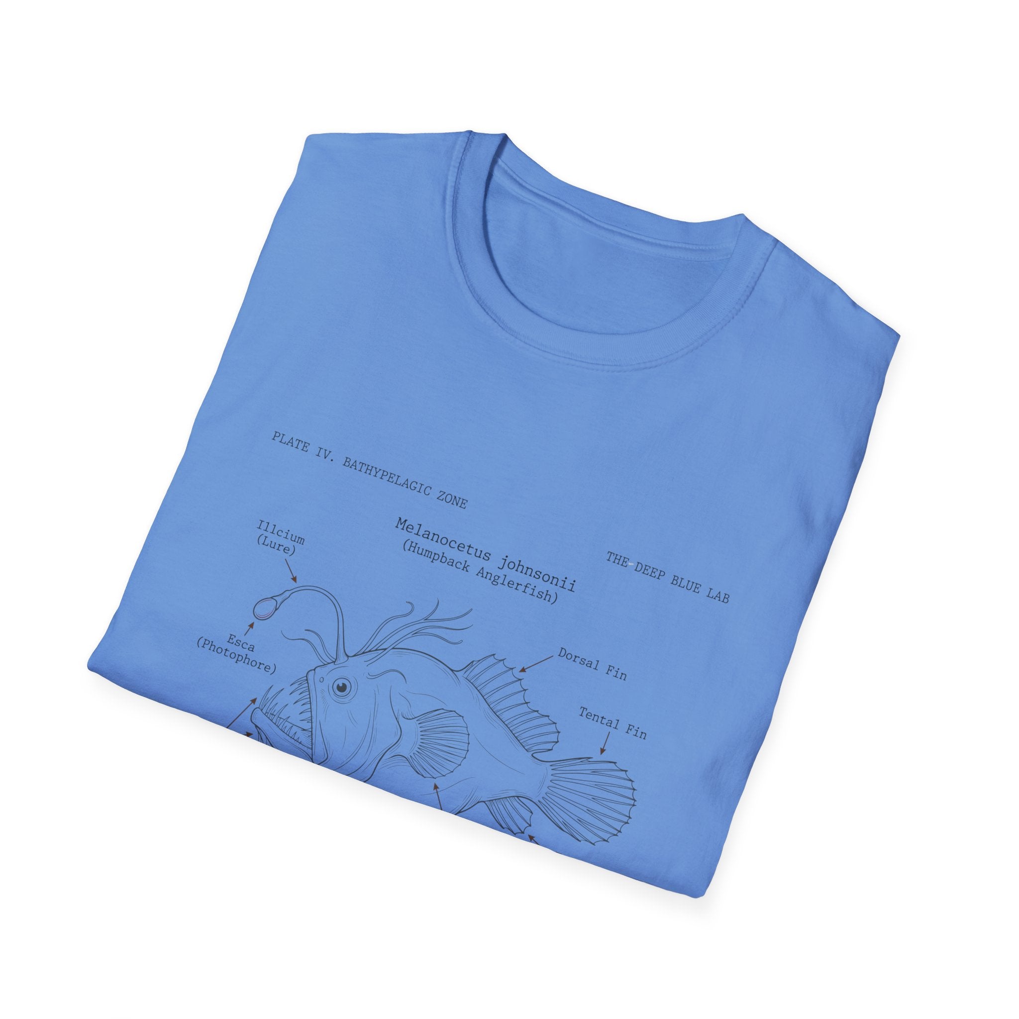 Anglerfish Anatomy Tee — Scientific Diagram Fish T-Shirt with “Anatomy of an Anglerfish” Design