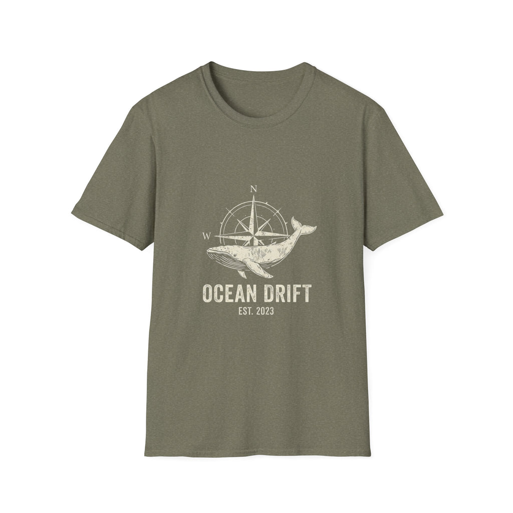 Ocean Drift Whale Compass T-Shirt — Nautical Adventure Graphic Tee