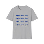 Shark Species Chart T-Shirt – Illustrated Blue Sharks Tee