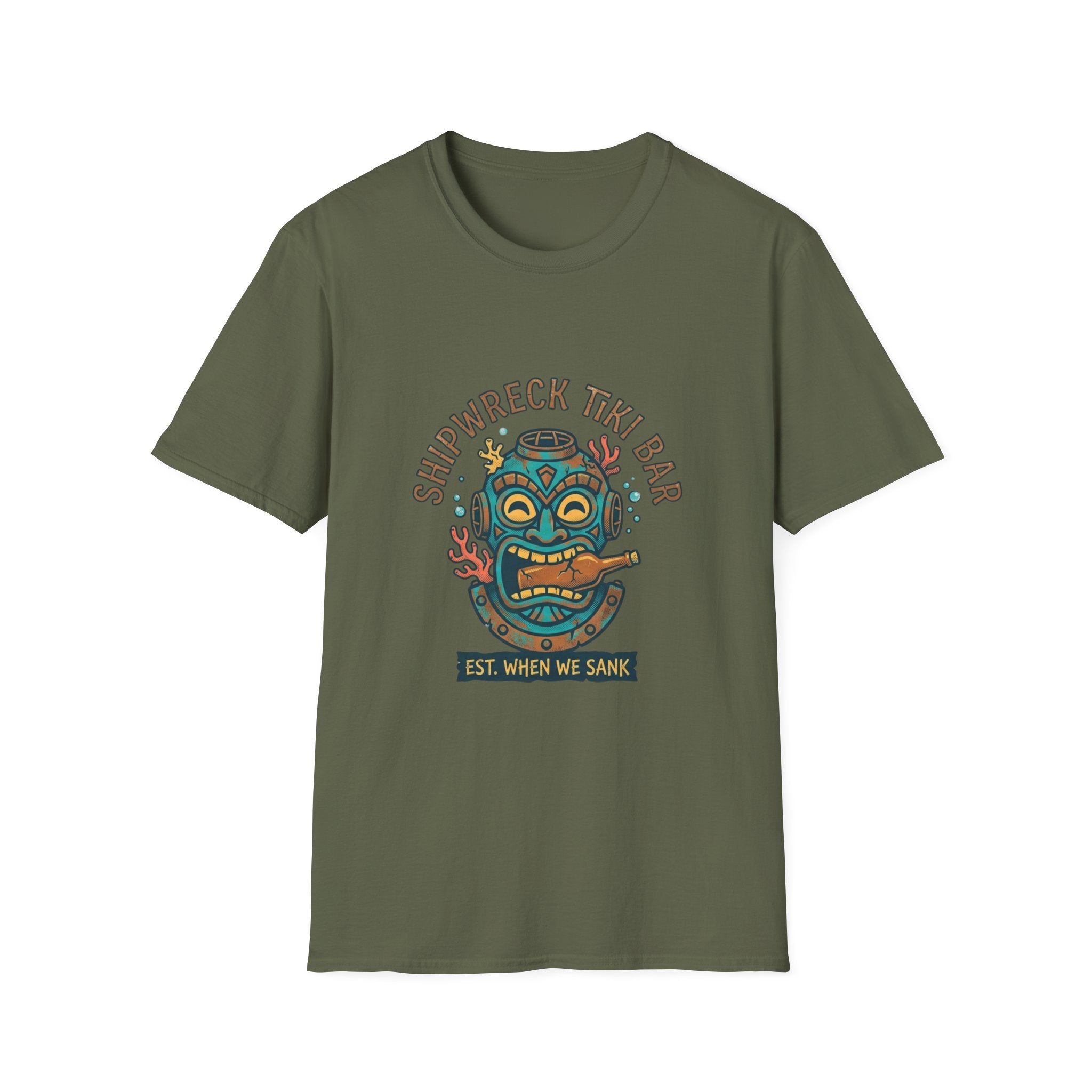 Shipwreck Tiki Bar T-Shirt — Retro Tropical 'Est. When We Sank' Graphic Tee