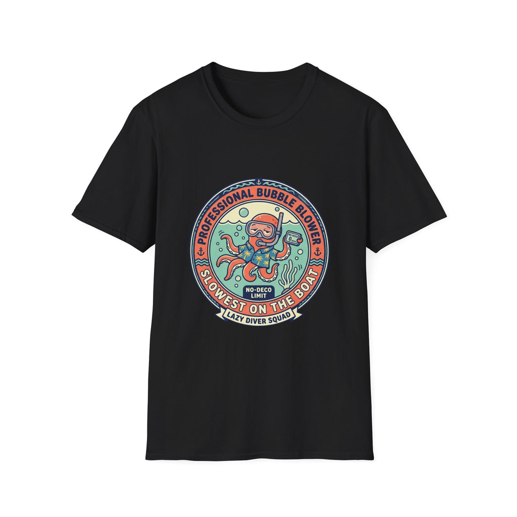 Octopus Bubble Blower T-Shirt — "Professional Bubble Blower" Retro Nautical Tee