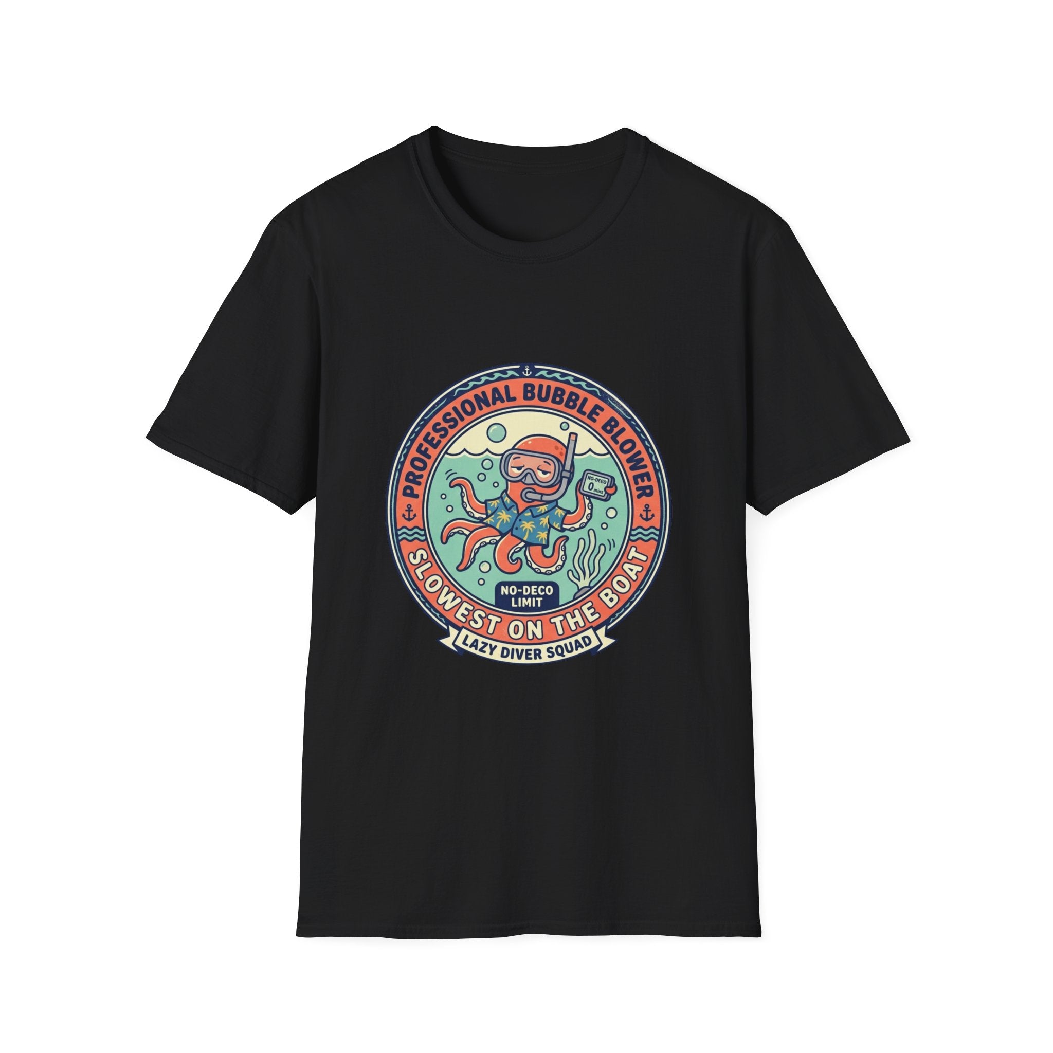 Octopus Bubble Blower T-Shirt — "Professional Bubble Blower" Retro Nautical Tee