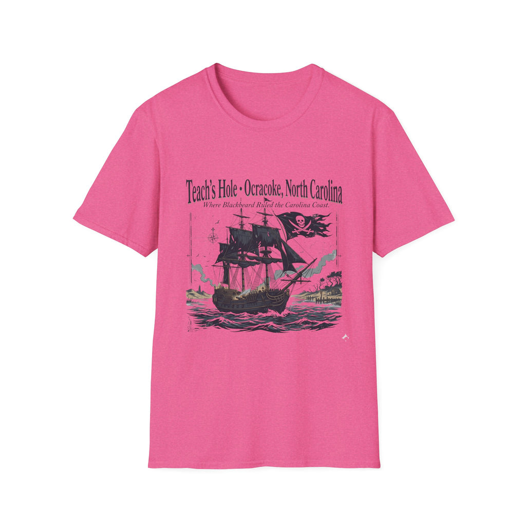 Teach's Hole Ocracoke, North Carolina T-Shirt — Blackbeard Pirate Ship Coastal Souvenir