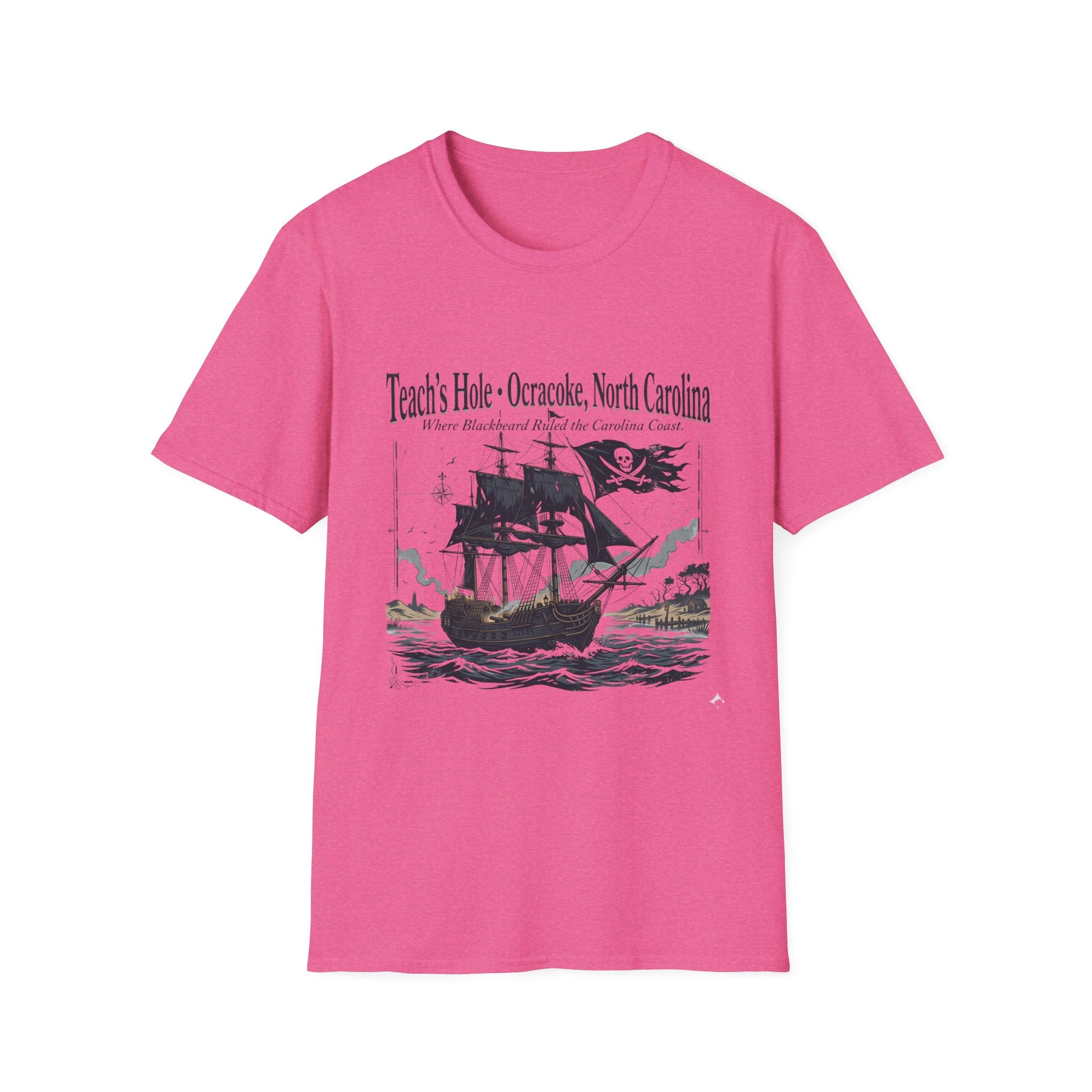 Teach's Hole Ocracoke, North Carolina T-Shirt — Blackbeard Pirate Ship Coastal Souvenir